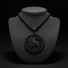 EREBUS Black Raven & Flower of Life pendant necklace for symbolic wear, spiritual style, and everyday accessorizing.