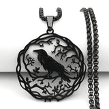 EREBUS gothic raven pendant necklace for dark aesthetic styling, symbolic wear, and daily fashion use.