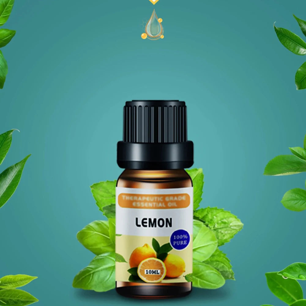 Essential oil gift set with natural aromatic blend bottles for diffuser use, stress relief, and wellness routines.