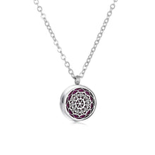Mini Tree Flower Aromatherapy Locket pendant for carrying essential oils for relaxation, focus, and wellness support.