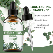 Eucalyptus oil bottle for face care, body massage, and relaxing self-care use.