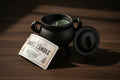 Eucalyptus smudge candle in cast iron cauldron