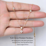 Everyday adjustable moissanite clover necklace with sparkling pendant for casual wear, office styling, and simple elegance.