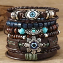 Evil Eye & Hamsa Boho layered wrap bracelet set with charm bracelet form for symbolic wear, casual boho outfits, and fashionable wrist decoration.