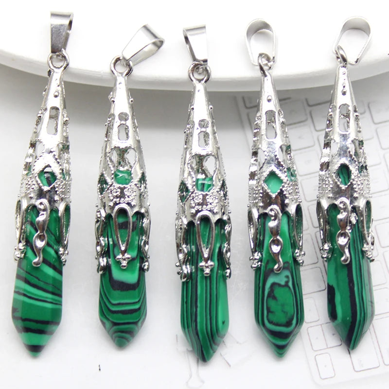 Faceted natural crystal pendulums dowsing tool for spiritual answers, energy reading, and divination use.
