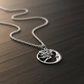 Fairy Moon Pendant Necklace, silver-plated with crescent moon design