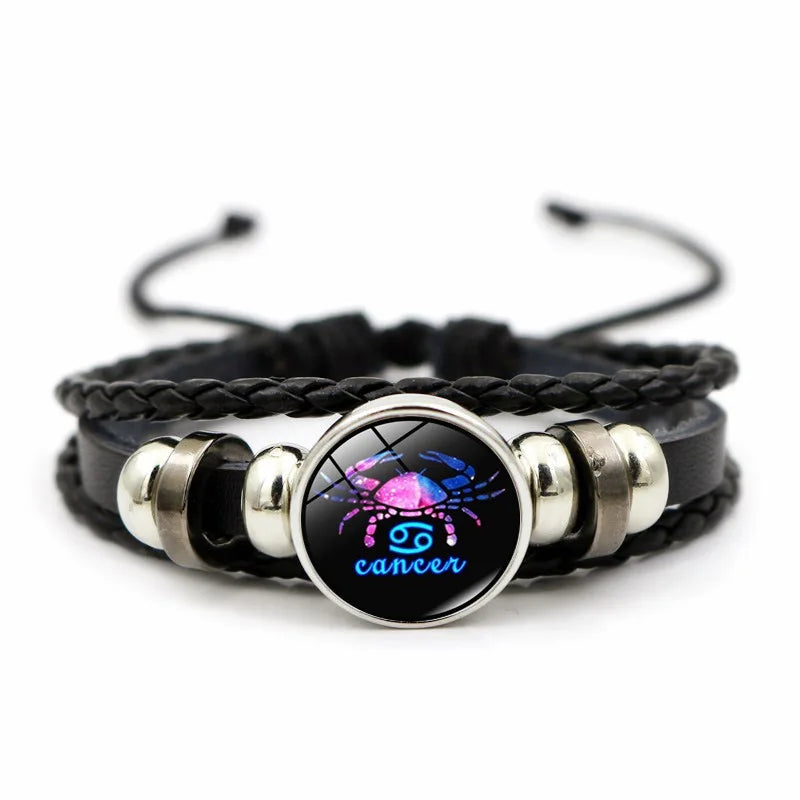 Fashion constellation leather wrap bracelet for celestial-themed styling, casual outfits, and daily jewelry wear.