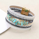 Fashion heart charm leather bracelet in boho style for trendy wrist wear, casual looks, and everyday fashion use.