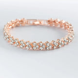 Fashionable Blue Crystal Heart Charm Bracelet link bracelet for modern outfit styling, event wear, and gift giving.