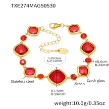 Fashionable square glass bracelet for women with charm accents for seasonal styling, special events, and everyday accessorizing.