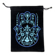Fatima Hand Black Velvet Embroidered Bag with Hamsa design