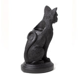 Faust's Familiar black cat candlestick holder, detail view