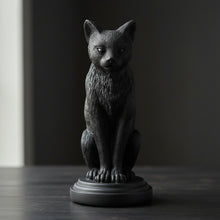 Faust's Familiar black cat candlestick holder, front view
