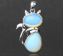 Feline natural stone pendant necklace for casual fashion, pet themed styling, and gift giving occasions.