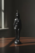 Female-form black ritual candle, 7 inch