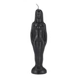 Female-form black ritual candle, 7 inch