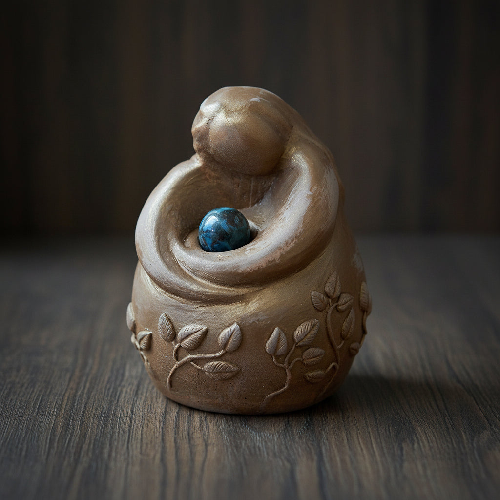 Figurine of Tenderness, natural gypsum sculpture