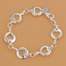 Fine Sterling Silver Heart Chain Bracelet link bracelet for refined layering, special occasions, and everyday jewelry use.