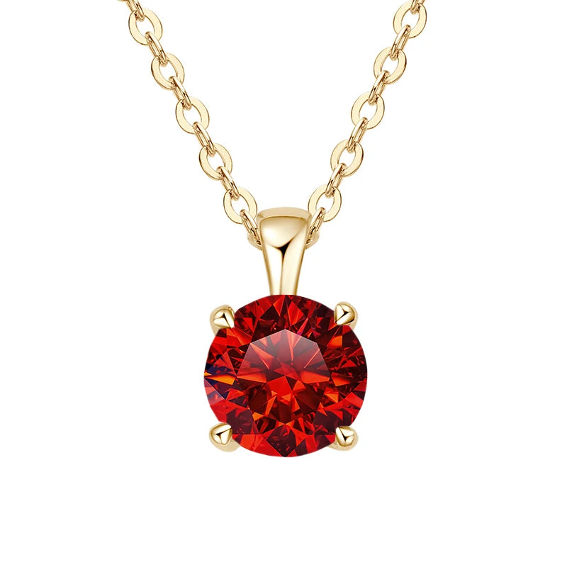 Fine moissanite four-prong pendant necklace for classic jewelry styling, romantic gifts, and special occasion wear.