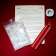 Fire Mini Ritual Bath Kit with candles, holder, and sea salt blend