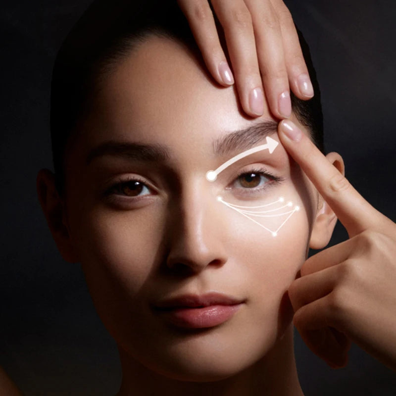 24k Gold Hyaluronic Acid firming eye cream for tightening under-eye skin, improving moisture, and daily skin care use.
