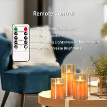 Flameless candle set with remote control for convenient mood lighting, holiday decor, and timer-controlled use.