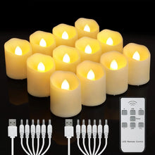 Flameless rechargeable LED tea lights for centerpieces, evening mood lighting, and safe decorative use.
