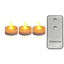Flameless votive style LED tealight candles with remote for centerpiece decoration, shelf styling, and soft accent lighting.