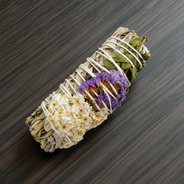 Floral Sage smudge stick, 3-4 inch