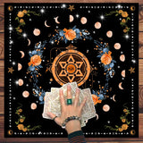 Moonlight Flower Tarot Reading Cloth spread cloth for tarot cards, oracle readings, and divination practice.