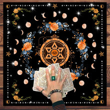 Moonlight Flower Tarot Reading Cloth spread cloth for tarot cards, oracle readings, and divination practice.