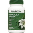 Floraviva Rhodiola Rosea 500mg capsules bottle for stress support, daily adaptogen supplementation, and wellness use.