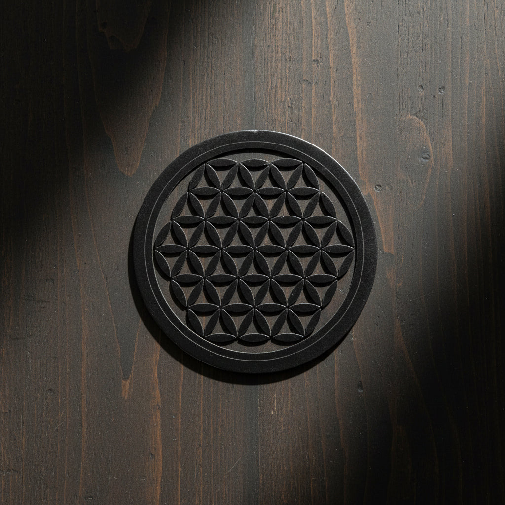 Flower of Life altar tile, 4 inch, trivet and incense holder