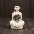 Flower of Life Goddess Figurine, natural gypsum