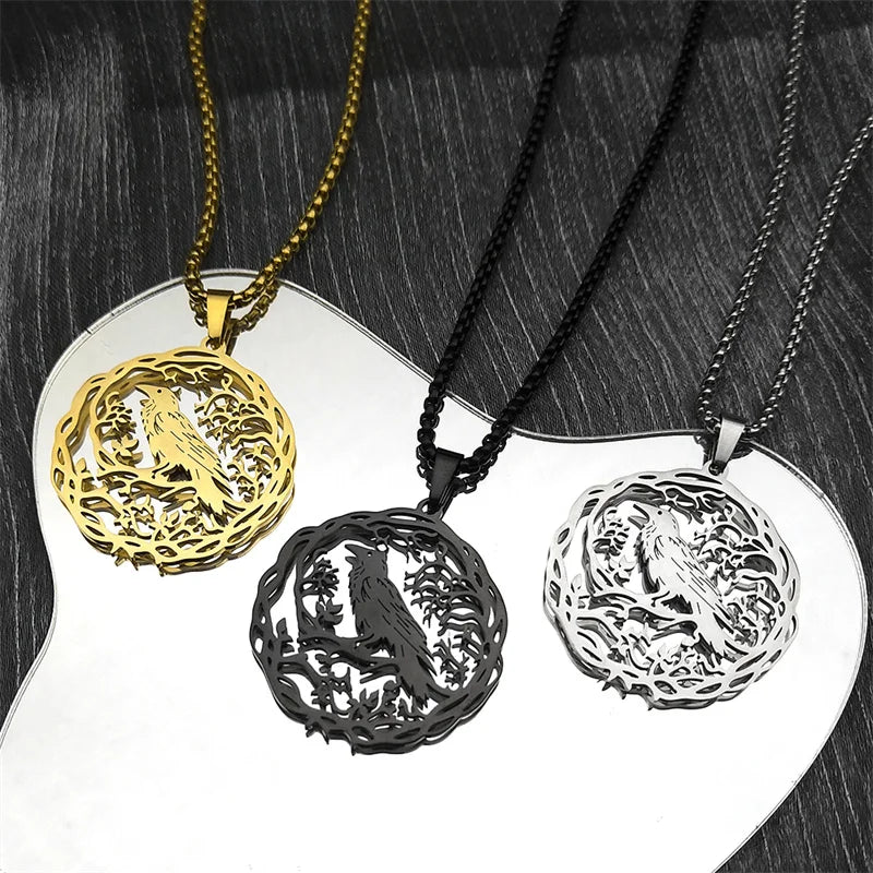 EREBUS Flower of Life raven pendant jewelry for sacred symbol wear, alternative fashion, and daily accessorizing.