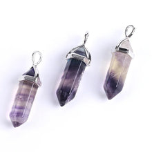 Fluorite hexagonal crystal pendant necklace for energy balancing, meditation, and casual accessory use.