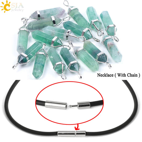 Fluorite hexagonal point necklace charm for chakra balancing, mindful practice, and everyday accessorizing.