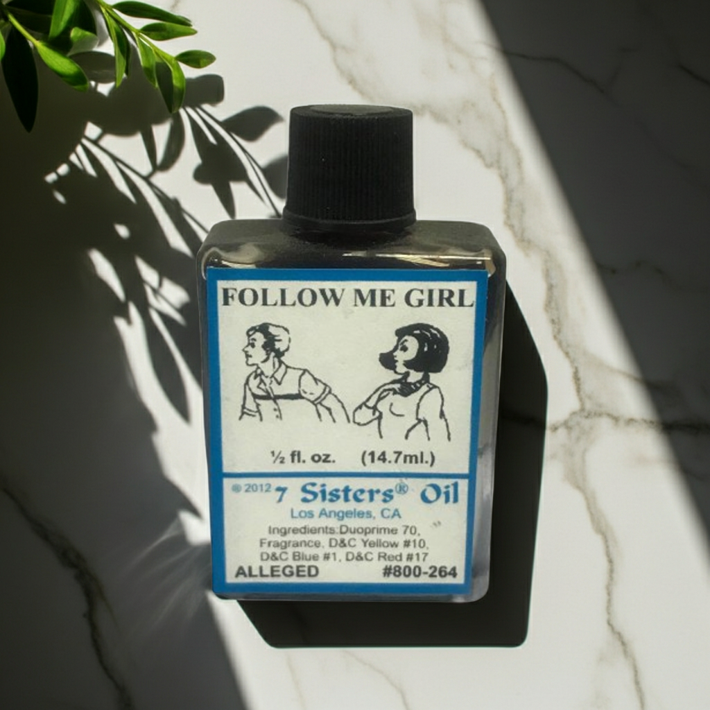 Follow Me Girl Wish Oil bottle for manifestation rituals, focused intention, and spiritual applications.
