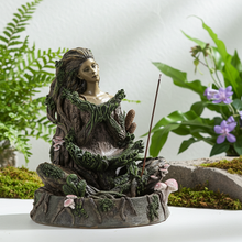 Sitting Forest ENT backflow incense burner smoke cascade holder for aromatherapy, relaxation, and calming room ambiance.
