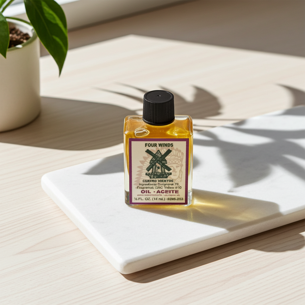 Four Winds Wish Oil bottle for wish fulfillment, prayer, and spiritual ritual use.