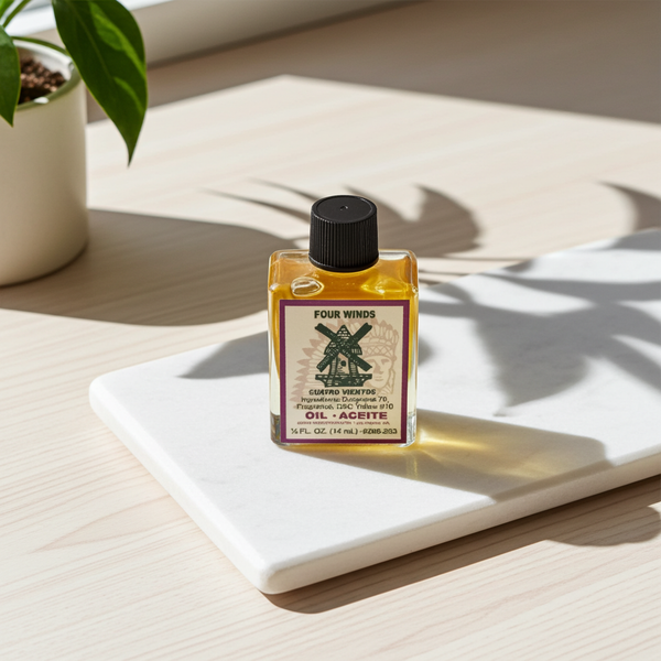 Four Winds Wish Oil bottle for wish fulfillment, prayer, and spiritual ritual use.