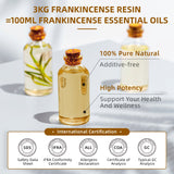 HIQILI 100ML frankincense essential oil bottle for relaxation, meditation, and diffuser fragrance use.