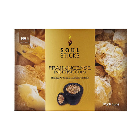 Frankincense incense smudge cups, set of 6 with stand