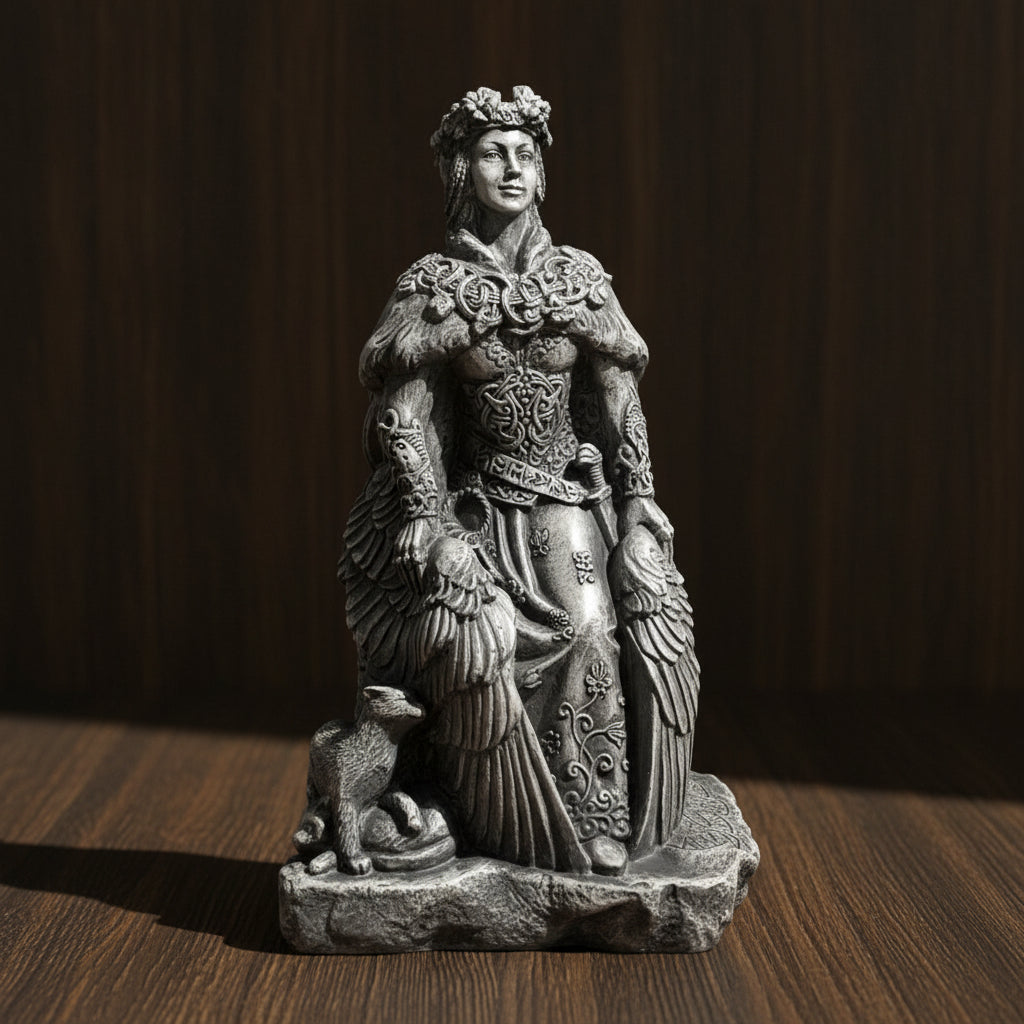 Large Freya statue, front view