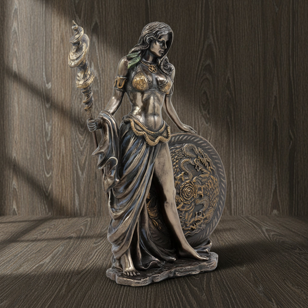 Frigga statue, side view