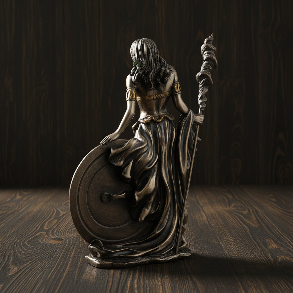 Frigga statue, back view