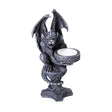 Gothic gargoyle candle holder with T-light candle