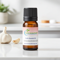 Garlic Essential Oil bottle for scalp massage therapy, natural cleansing wellness, and hair care use.