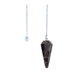 Garnet 6-sided faceted pendulum on a 9-inch chain for dowsing