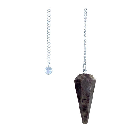 Garnet 6-sided faceted pendulum on a 9-inch chain for dowsing